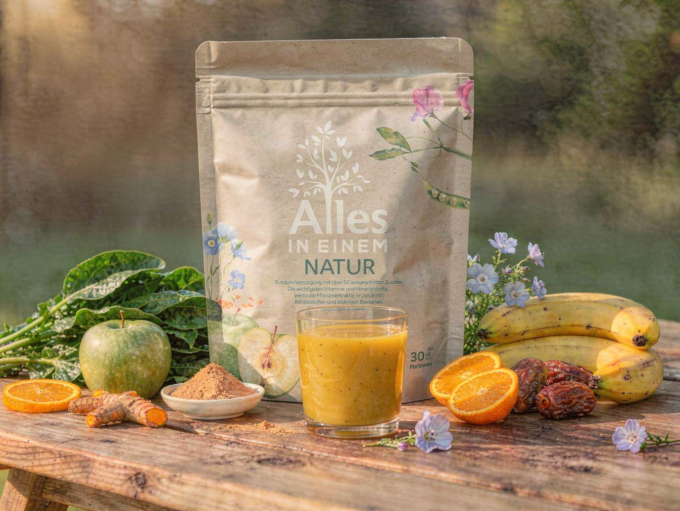 ALLES IN EINEM Natur - All-in-One-Drink - Basis-Nährstoff-Komplex - 30 Portionen - Pulver - 885 g - von Unimedica